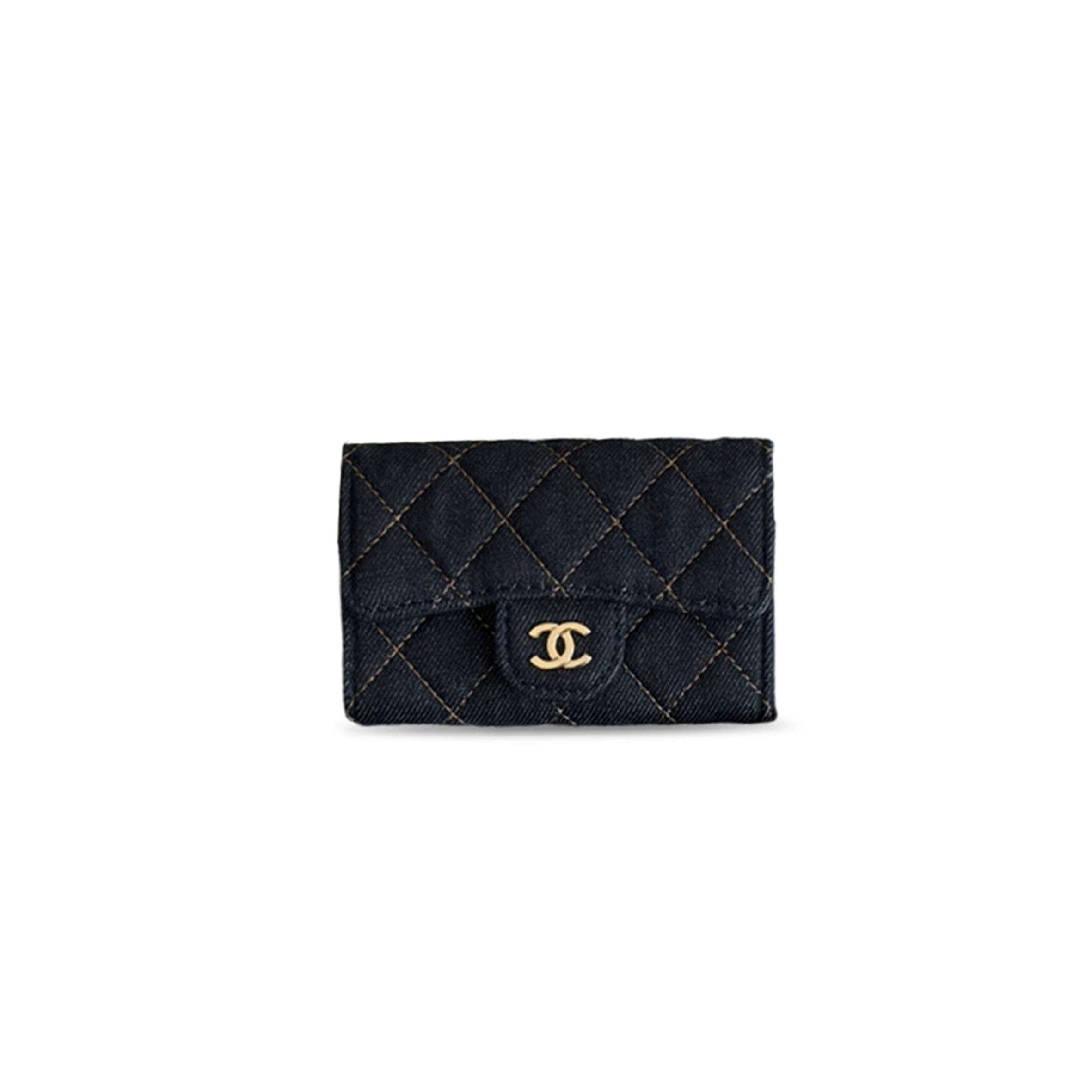 CHANEL DENIM SMALL FLAP WALLET AP0214 (11*8.5*3cm)